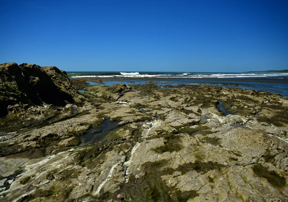 Rocky tide pools on the Pacific coast near Nosara